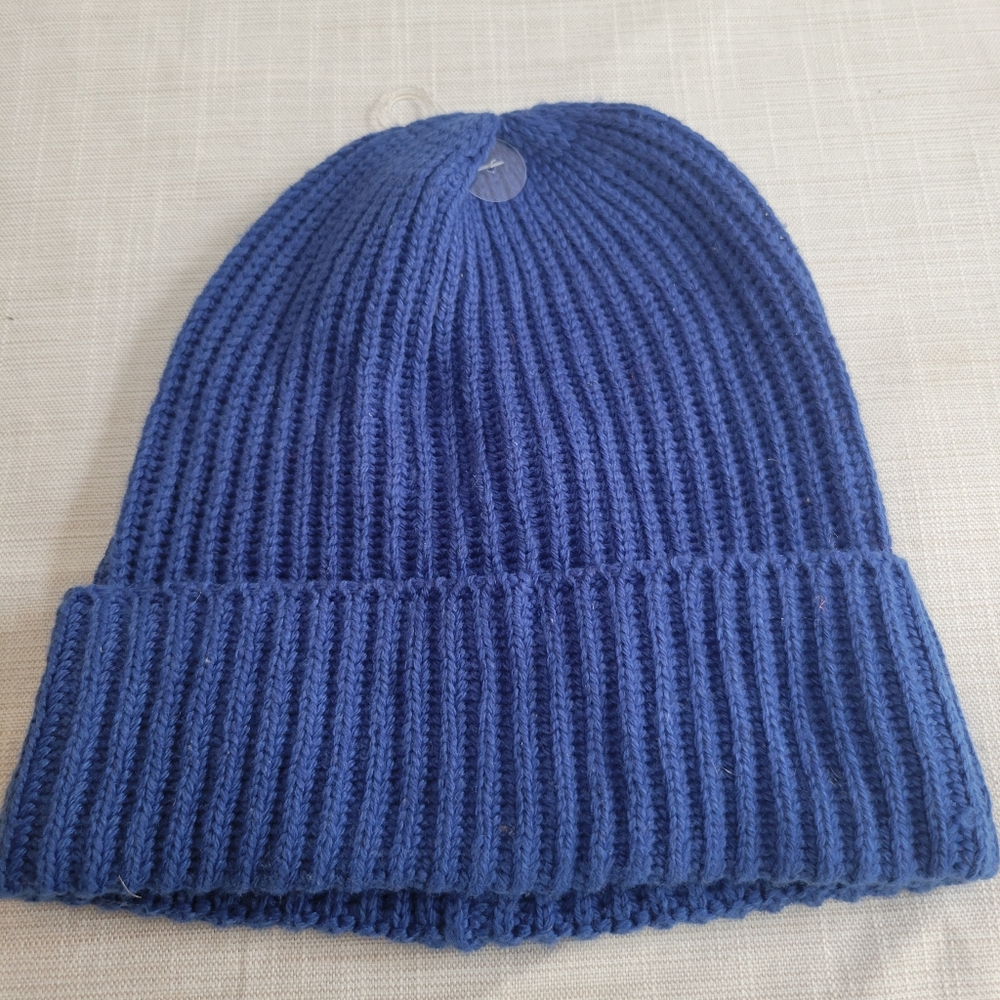Style & Co Beanie Hat, Royal Blue with Folded Brim, NWT